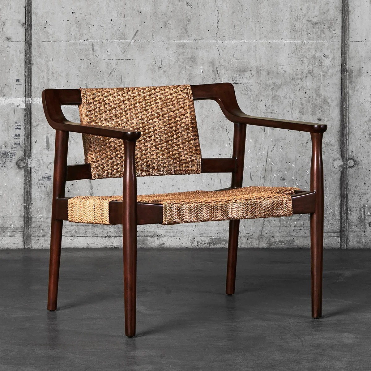 Coffee Tea Or - ✗ Mid-Century Retro-Stil Massivholz-Rattan-Sessel Einzelsessel für