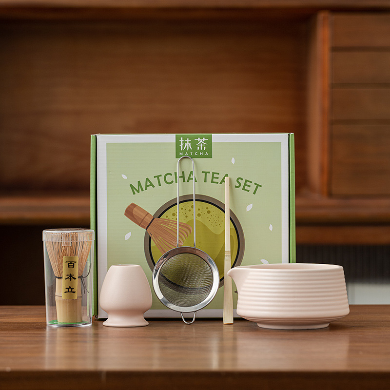 Matcha Whisk Set - Japanisches Matcha-Tee-Set: Keramikschale mit Farbwechsel-Effekt, japanisches