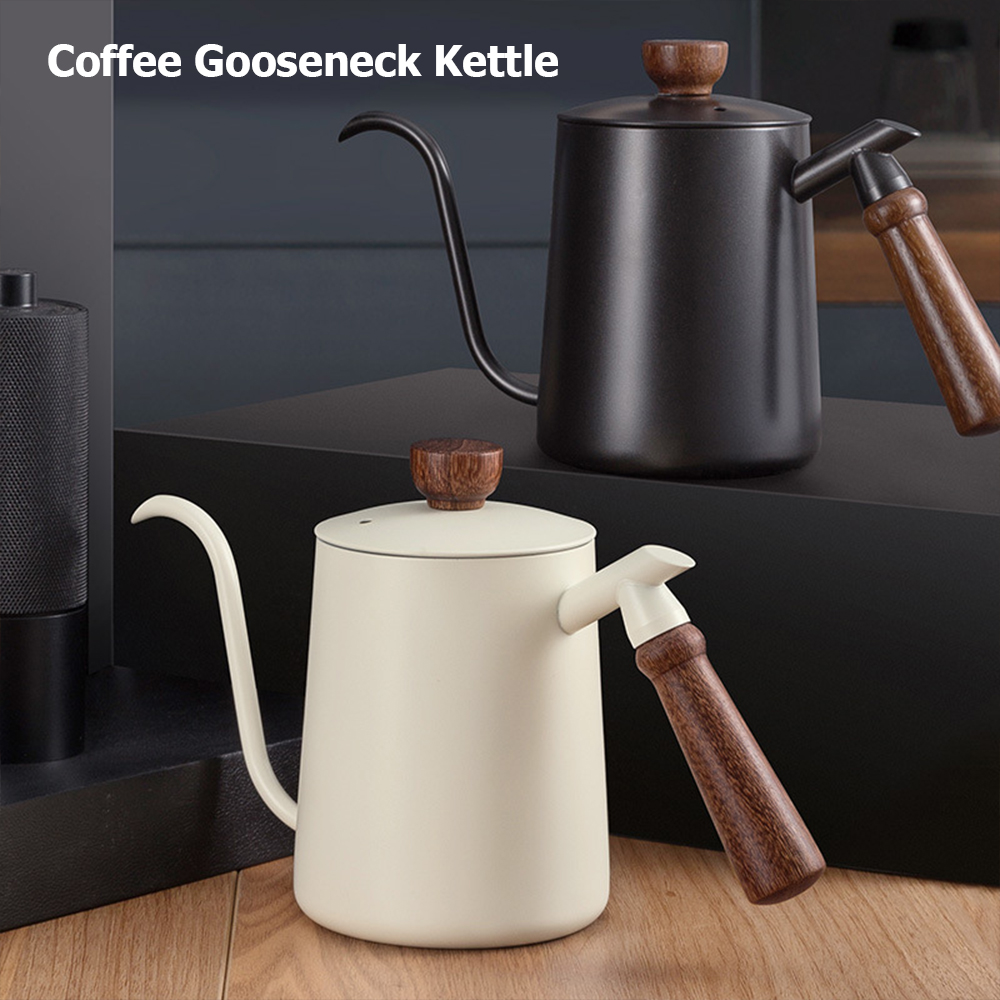 Pour Over Kettle - Kaffeeschwanenhals-Wasserkocher aus Edelstahl, 600 ml, zum