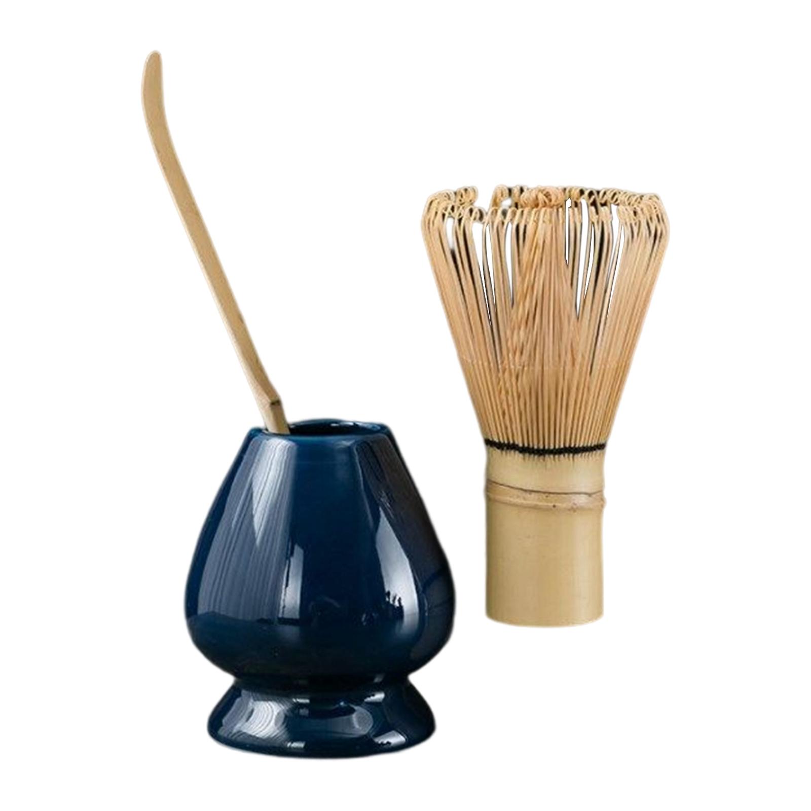 Matcha Whisk Set - Matcha-Schneebesen-Set: Matcha-Schneebesen, traditioneller Teelöffel, Keramik-Schneebesenhalter