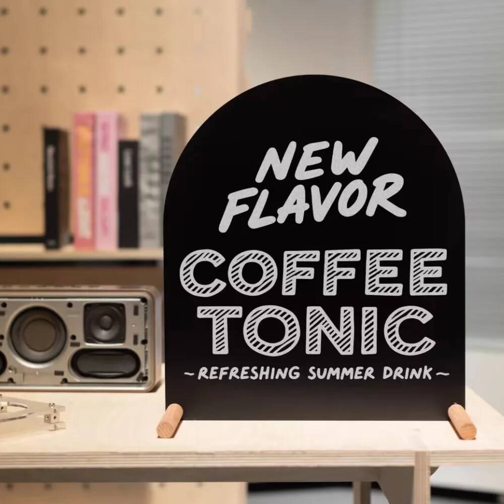 Coffee Tea Menu - Handbemalter Menüständer aus Metall – Coffee