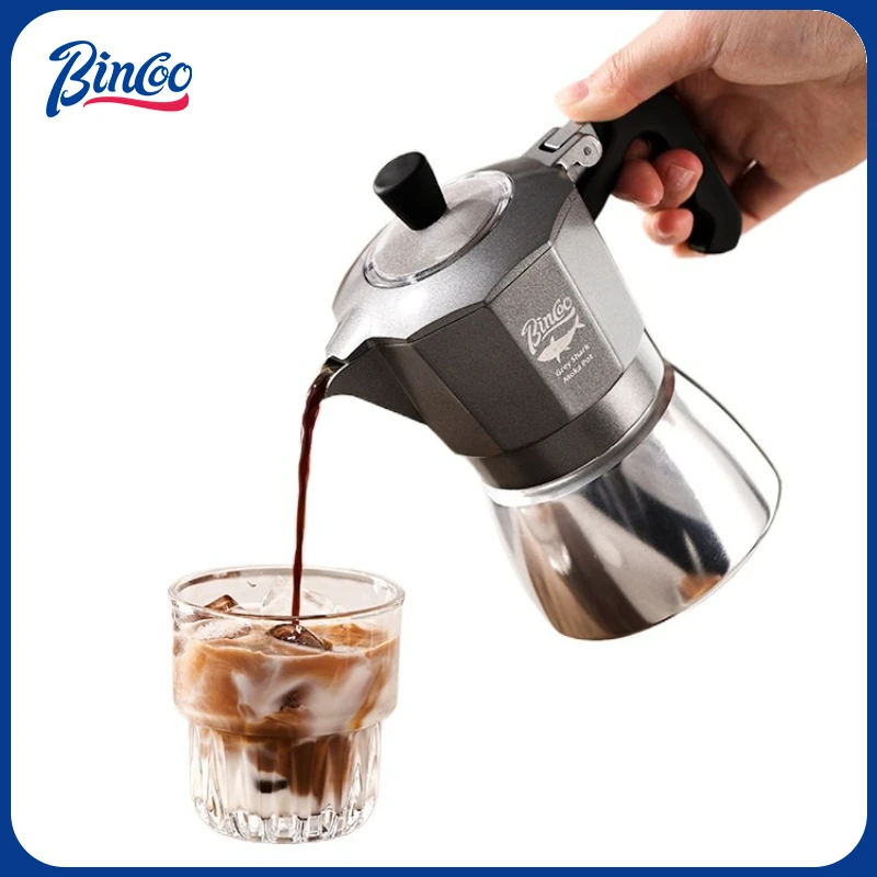 Coffee Tea Espresso - Bincoo 2-Tassen Doppelventil Moka-Kanne Aluminiumlegierung Kaffeekanne