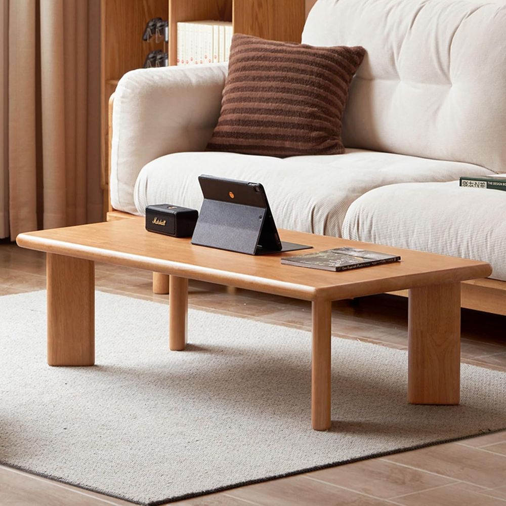 Coffee Tea Or - Japanischer Massivholz-Tatami-Couchtisch, 47 Zoll lang, kompakter