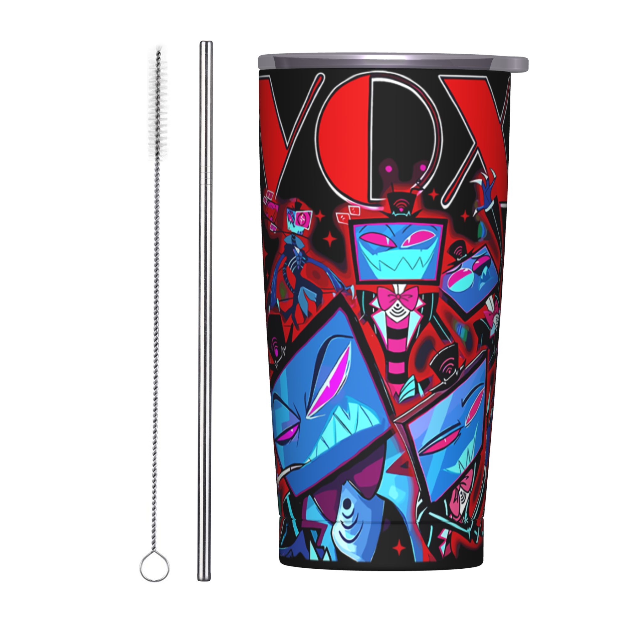 Double Wall Mug - Hazbin Hotel Anime Thermobecher mit Deckel