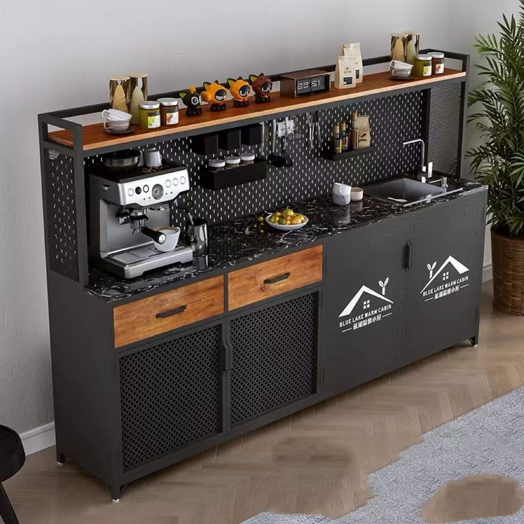 Coffee Tea And Company - Büro-Wasserbar-Theke mit integriertem Schrank, Seitenschrank an