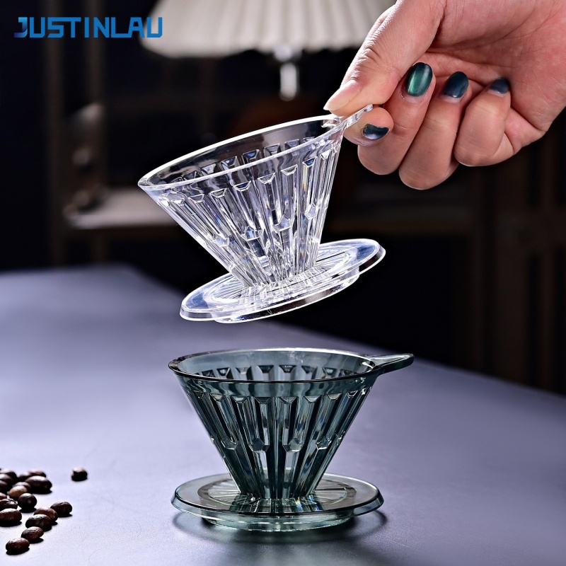 Pour Over Kettle - JUSTINLAU Kaffeefilter aus PC-Kunststoff, Handgegossener Kaffeefilterbecher,