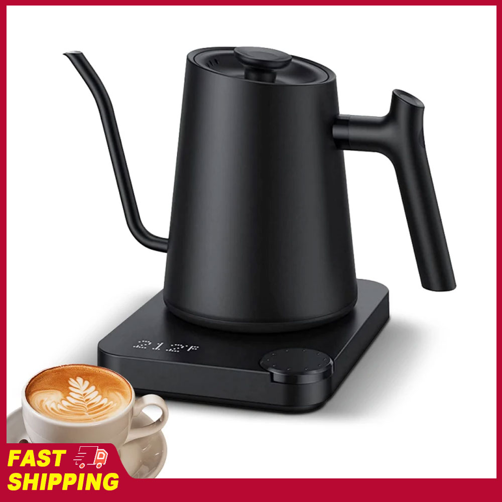 Pour Over Kettle - Gooseneck 0,9L Temperaturgesteuerter Edelstahl-Wasserkocher mit Schnellheizfunktion