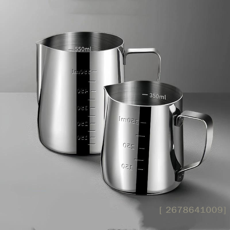 Barista Milk Jug - ⚑ 350ml/600ml Edelstahl Milchaufschäumkrug Espresso Latte