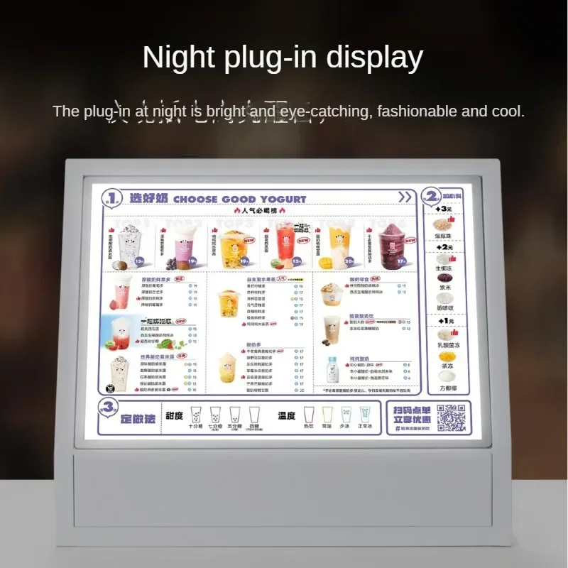 Coffee Tea Menu - LED-Menü-Display-Karte für Café, Milch, Tee und