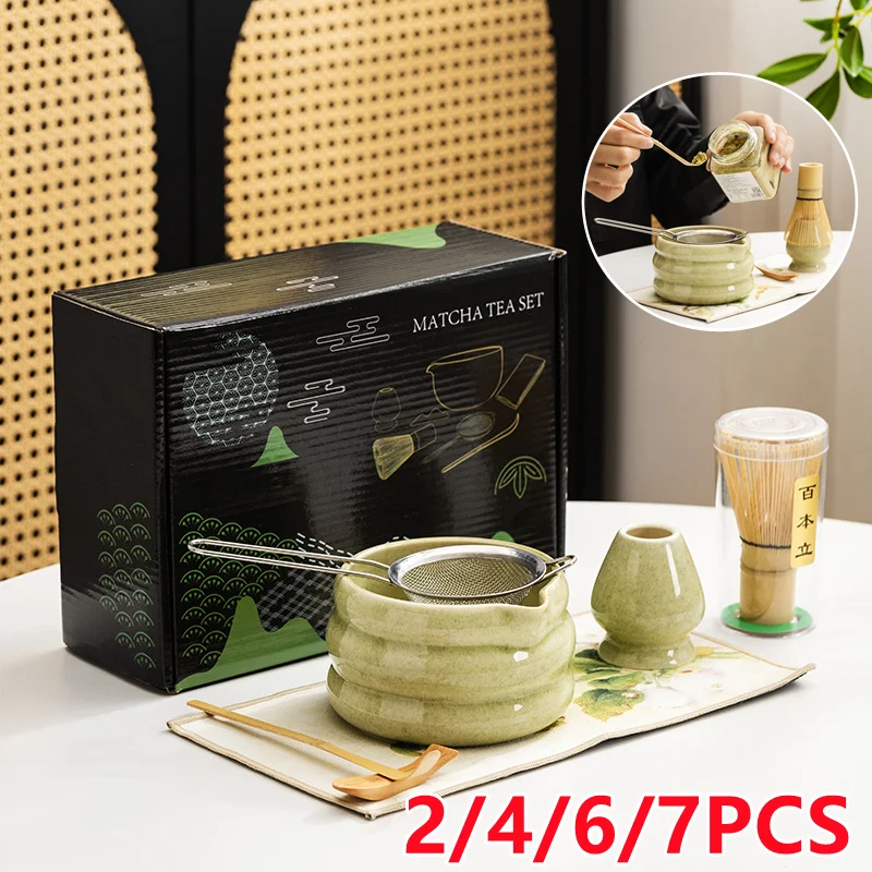 Matcha Whisk Set - 2/4//7PCS Japanische Matcha Set Handgemachte Hause