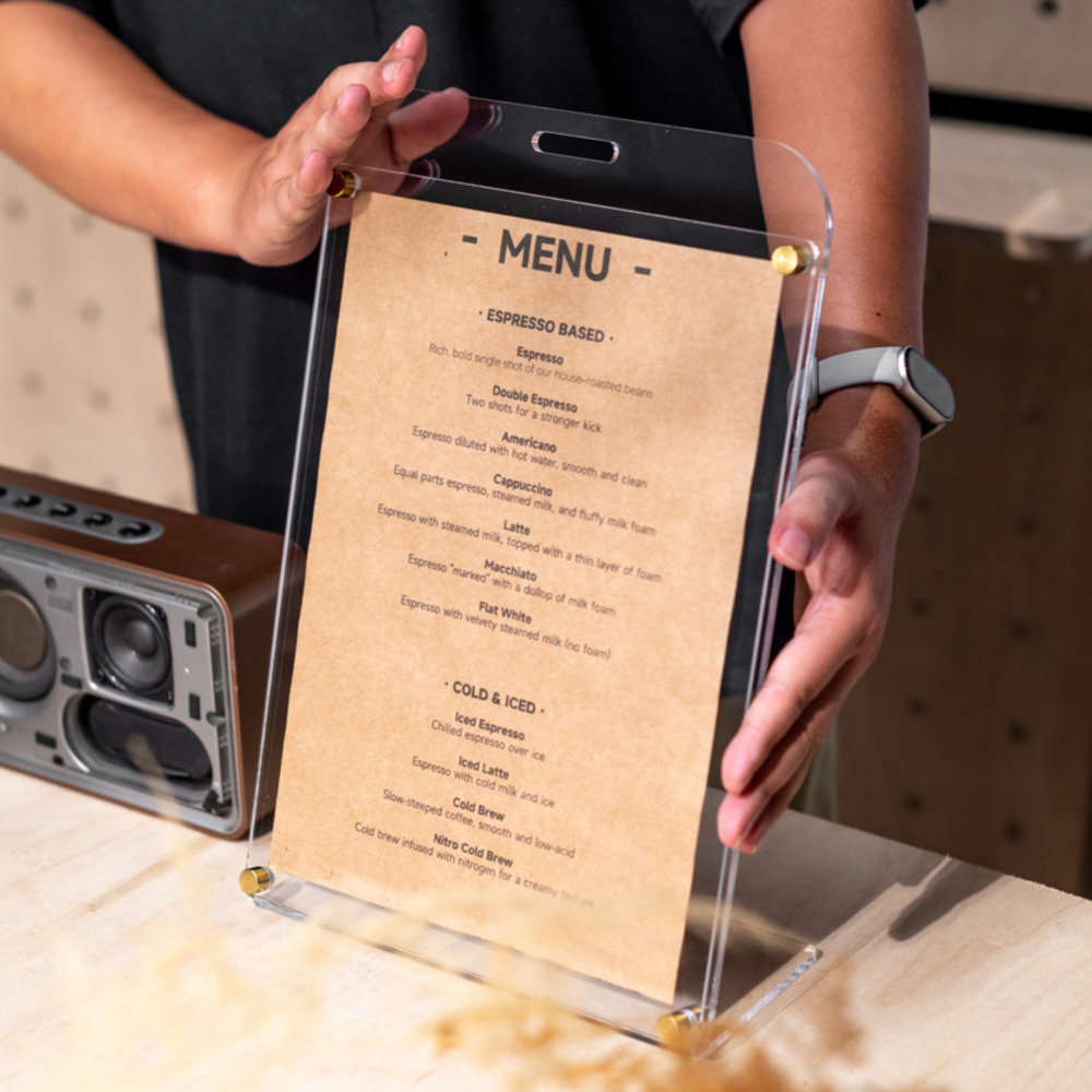 1PCS A4 Display-ständer Transp – Coffee Tea Menu Bewertung und Preis