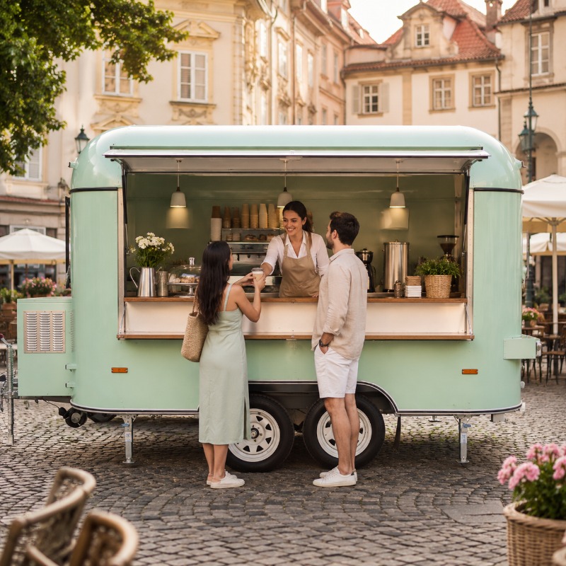 Food Truck Anhänger Straßenver – Coffee Tea Van Bewertung und Preis