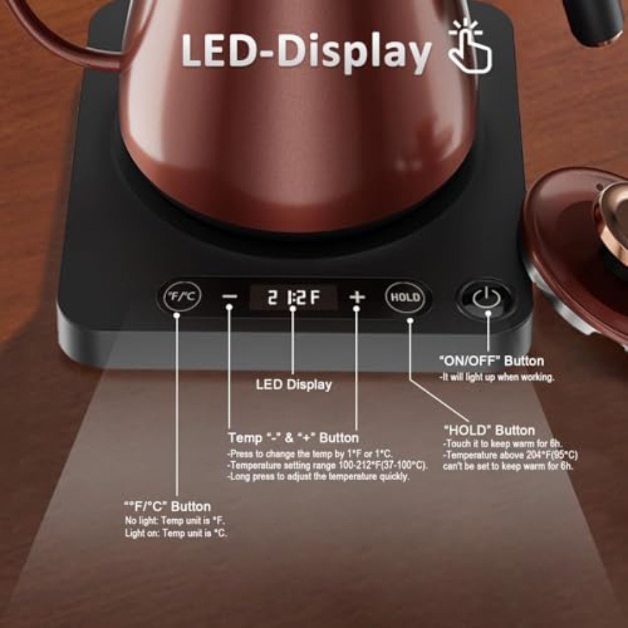 Elektrischer Schwanenhals-Wass – Pour Over Kettle Bewertung und Preis