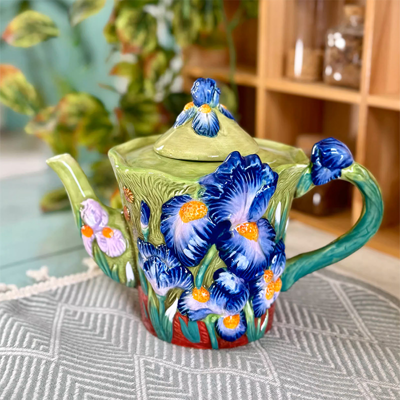 Kreative blaue Blumen Keramik  – Coffee Tea Van Bewertung und Preis