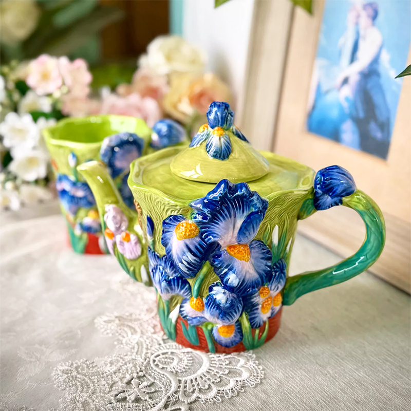 Kreative blaue Blumen Keramik  – Coffee Tea Van Bewertung und Preis