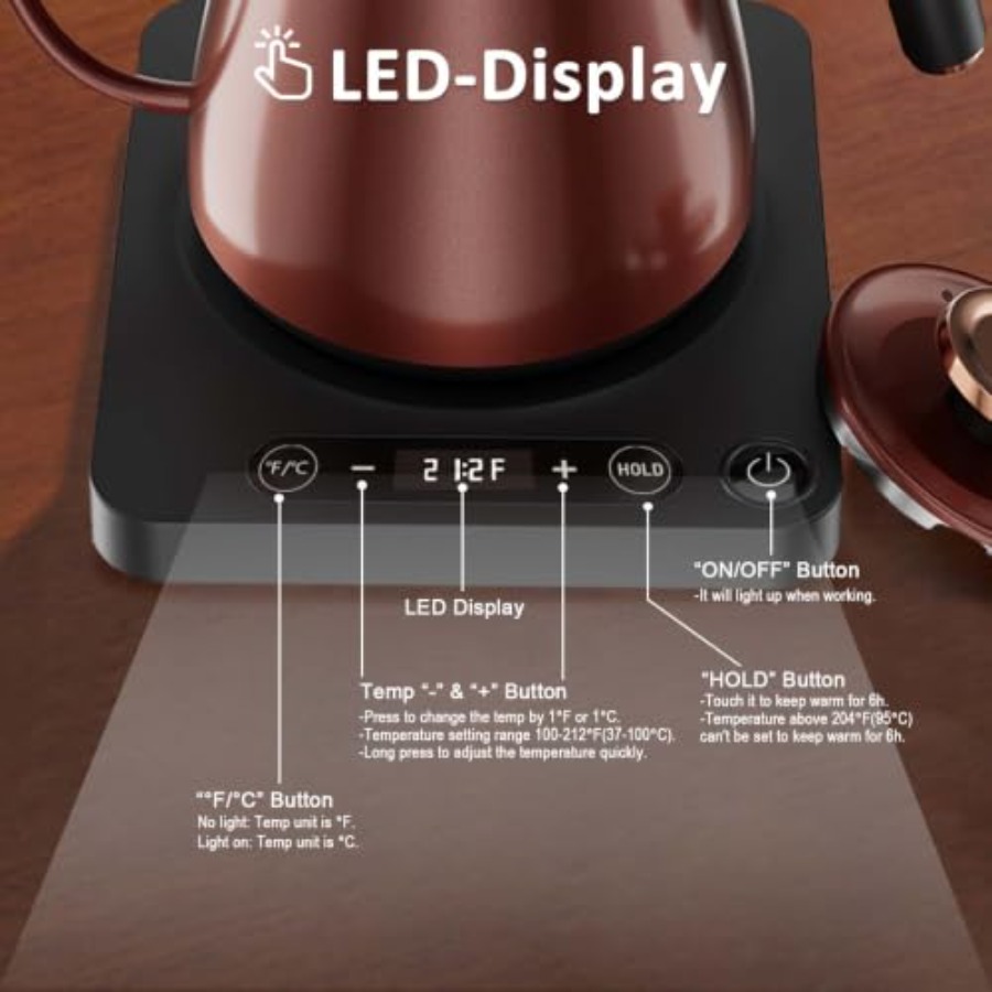 Elektrischer Schwanenhals-Wass – Pour Over Kettle Bewertung und Preis