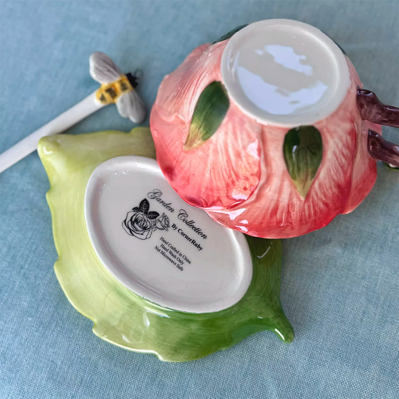 Keramik-Blumen-Kaffeetasse mit – Coffee Tea Or Bewertung und Preis